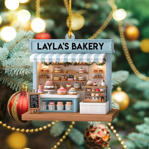 Custom Name Bakery Christmas Ornament, Personalized Bakery Keepsake 2025 Gift, Acrylic Ornament 2D FLAT, Gift For Baking Lover, Xmas Decor