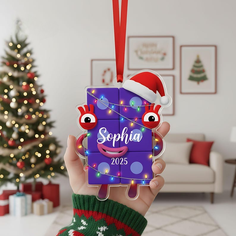 Personalized Numberblocks Christmas Ornament: Acrylic Kids Tree Decor