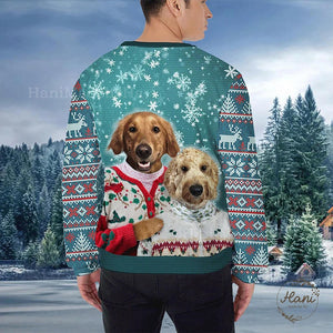 Custom Pet Ugly Sweater, Personalized Multiple Pets Face, Funny Knit Sweater for Dog Lovers, Gift for Pet Owners