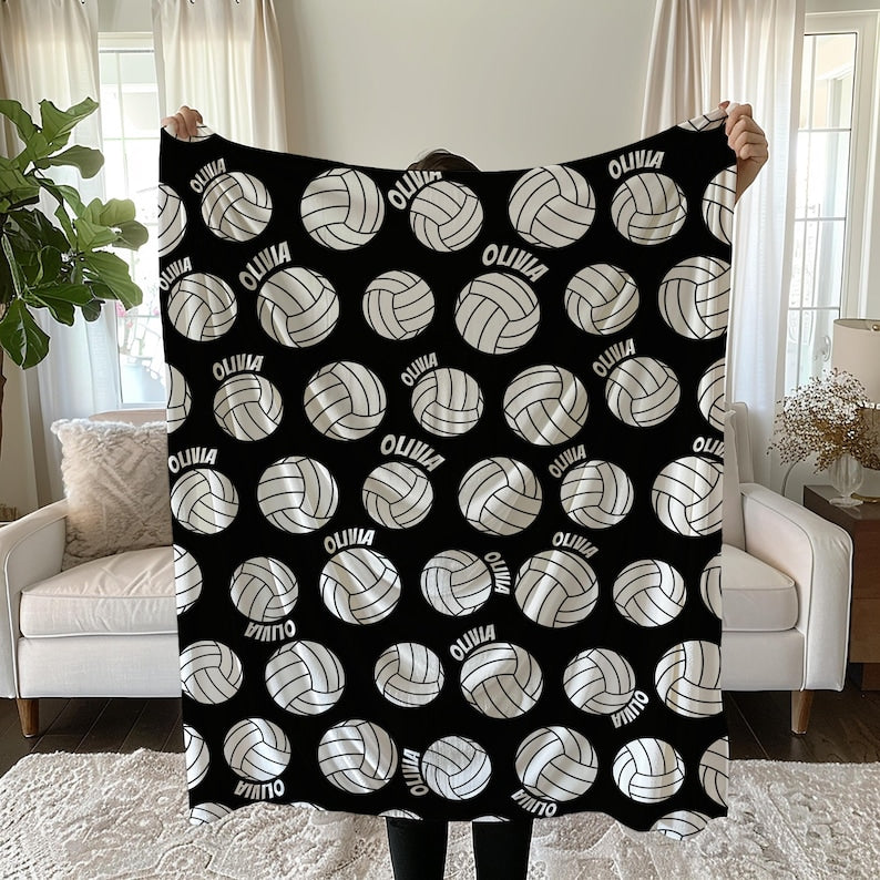Personalized Volleyball Blanket: Custom Team blanket ,Minky or Sherpa Fleece
