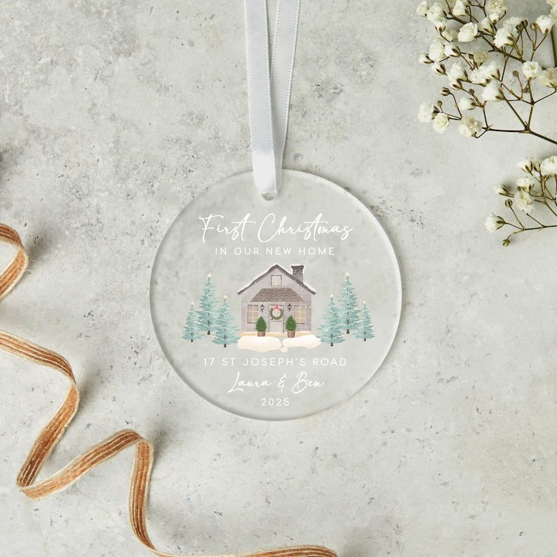New Home Personalised Frosted Christmas Ornament New Home Gift | Christmas In New Home | First Home 2025 | Christmas Gift | Christmas