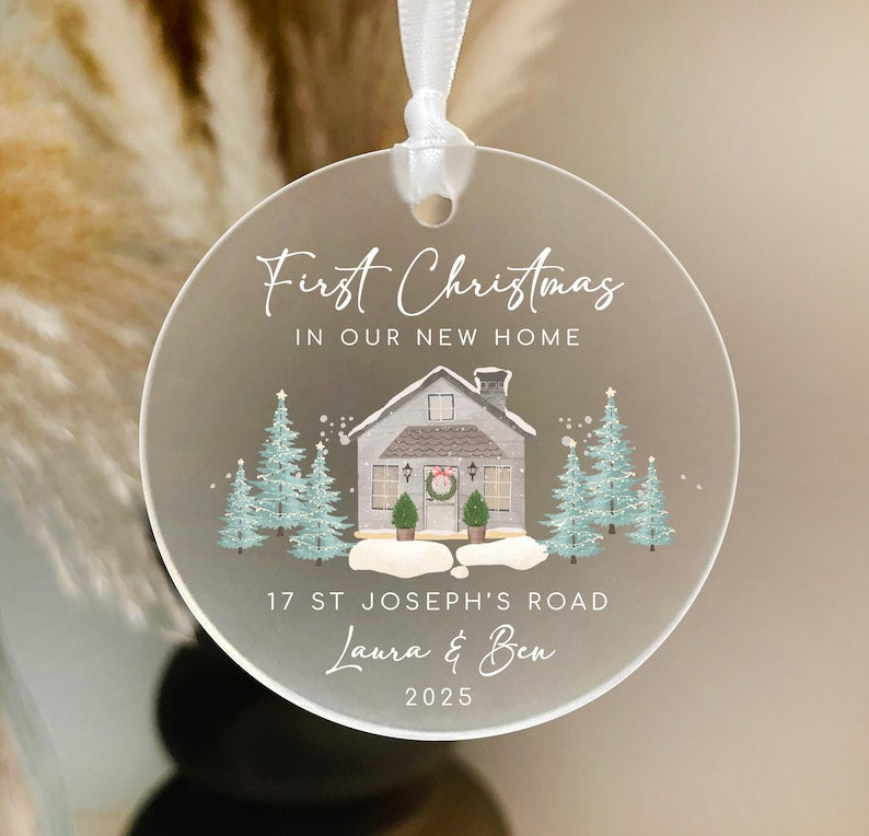 New Home Personalised Frosted Christmas Ornament New Home Gift | Christmas In New Home | First Home 2025 | Christmas Gift | Christmas