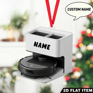 Custom Robot Vacuum Ornament, Funny Cleaner Ornament Gift,Housekeeping Ornament, Custom Cleaning Ornament, 2D Flat Ornament ,Family Gift.