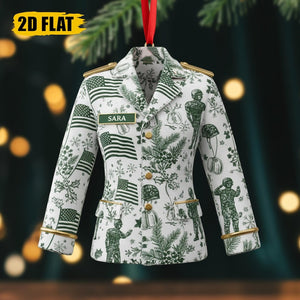 Personalized Female Military Ornament 2025, Custom Name Acrylic Uniform Xmas Tree Gift, Patriotic Christmas Decor for Women Veterans