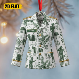 Personalized Female Military Ornament 2025, Custom Name Acrylic Uniform Xmas Tree Gift, Patriotic Christmas Decor for Women Veterans