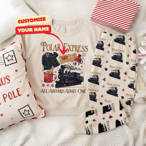 Po-lar Express Christmas Family Pajamas Set, North Pole Train Matching Holiday Sleepwear, Festive Winter PJs for Kids & Adults Xmas Gifts