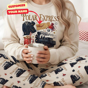 Po-lar Express Christmas Family Pajamas Set, North Pole Train Matching Holiday Sleepwear, Festive Winter PJs for Kids & Adults Xmas Gifts