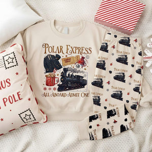 Po-lar Express Christmas Family Pajamas Set, North Pole Train Matching Holiday Sleepwear, Festive Winter PJs for Kids & Adults Xmas Gifts