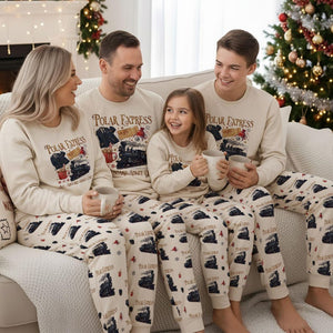 Po-lar Express Christmas Family Pajamas Set, North Pole Train Matching Holiday Sleepwear, Festive Winter PJs for Kids & Adults Xmas Gifts