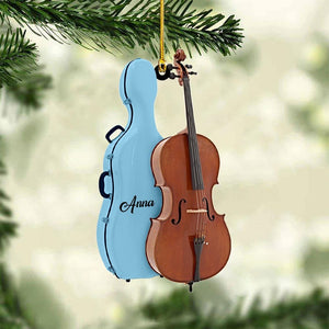 Personalized Cello Instrument 2D Flat Ornament, Cello Player Gift, Cello Musical Keepsake Xmas Ornament, Christmas Gift