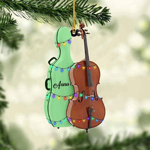 Personalized Cello Instrument 2D Flat Ornament, Cello Player Gift, Cello Musical Keepsake Xmas Ornament, Christmas Gift