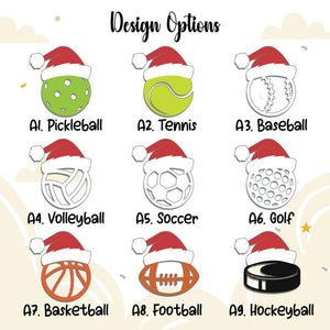 Personalized Sports Christmas Ornament, Custom 2 Layer Wooden Name Ornament, 9 Sport Options, Holiday Gift for Athletes & Fans, Christmas Gift