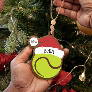 Personalized Sports Christmas Ornament, Custom 2 Layer Wooden Name Ornament, 9 Sport Options, Holiday Gift for Athletes & Fans, Christmas Gift