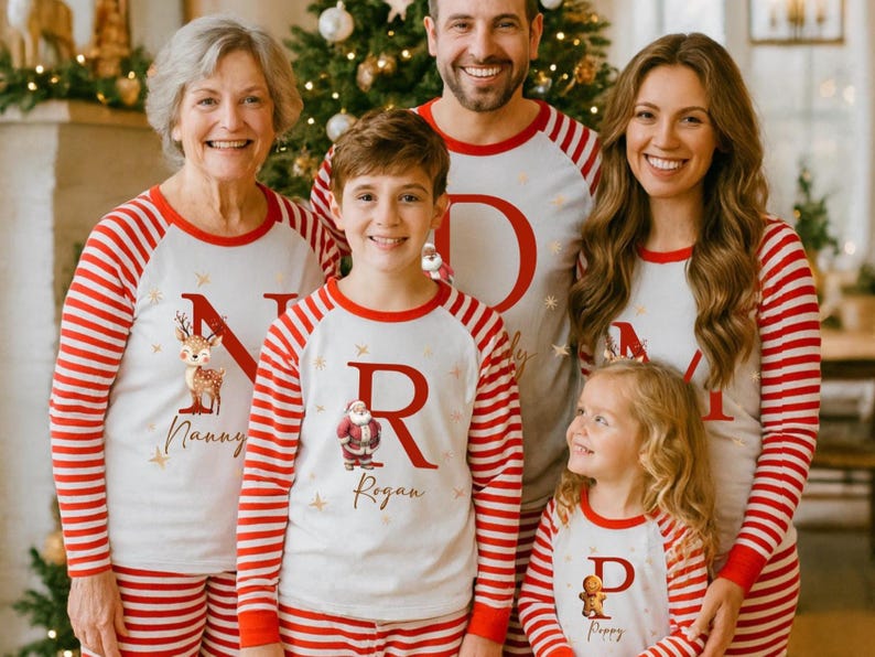 Matching Santa Pyjamas Family Christmas PJs Santa Claus Matching Pyjamas for Kids & Adults Holiday Xmas Eve Outfits