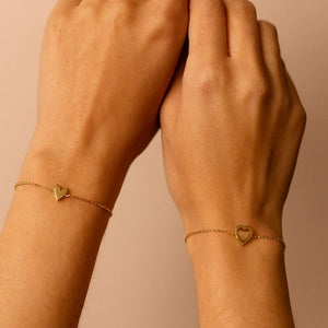 Mother daughter bracelet set Gold Hearts matching Mom daughter Gift Family jewelry Friends Present