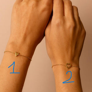 Mother daughter bracelet set Gold Hearts matching Mom daughter Gift Family jewelry Friends Present