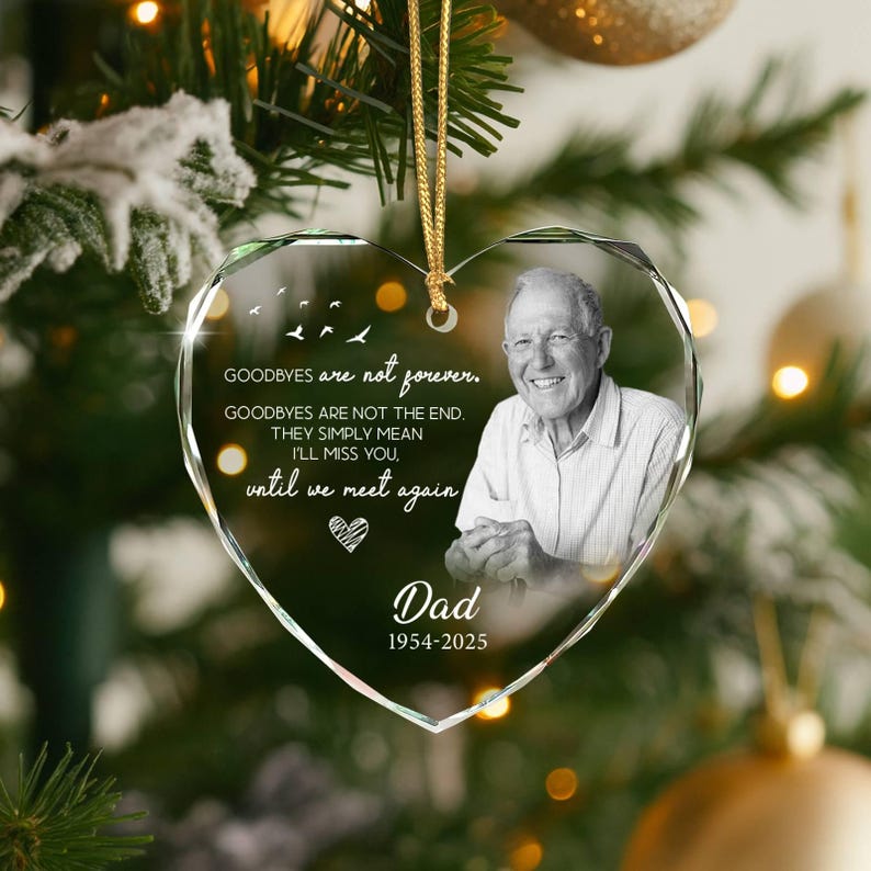 Dad Memorial Christmas Ornament: Glass Remembrance Keepsake