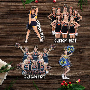Custom Cheerleader Photo Ornament, Cheerleader Christmas Ornament, Acrylic Ornament, Cheer Team Gift, Gifts For Girls, Christmas Ornament