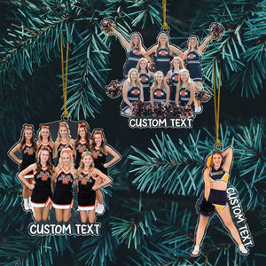 Custom Cheerleader Photo Ornament, Cheerleader Christmas Ornament, Acrylic Ornament, Cheer Team Gift, Gifts For Girls, Christmas Ornament