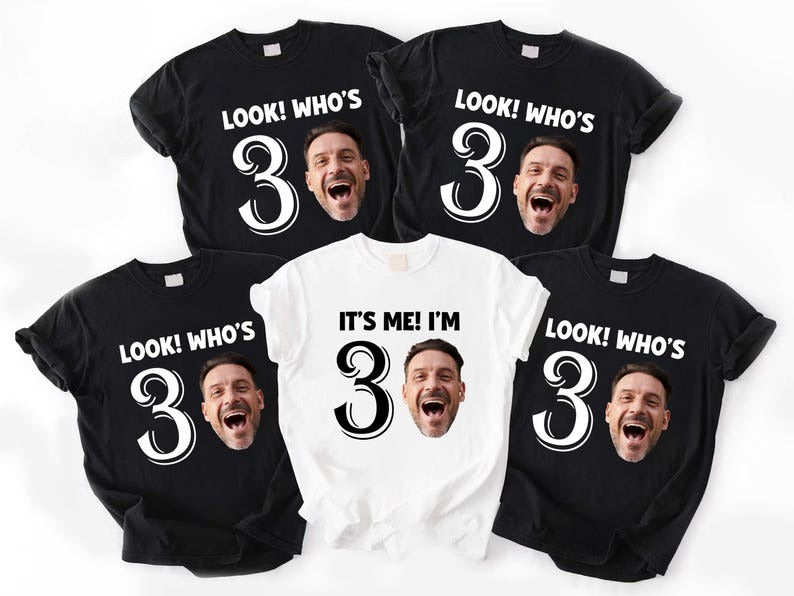 30th Birthday Group Shirts, Turning 30 Birthday Custom Face Shirt, Look Who's Thirty, Personalised 30th Birthday Shirts, 30th Birthday Funny