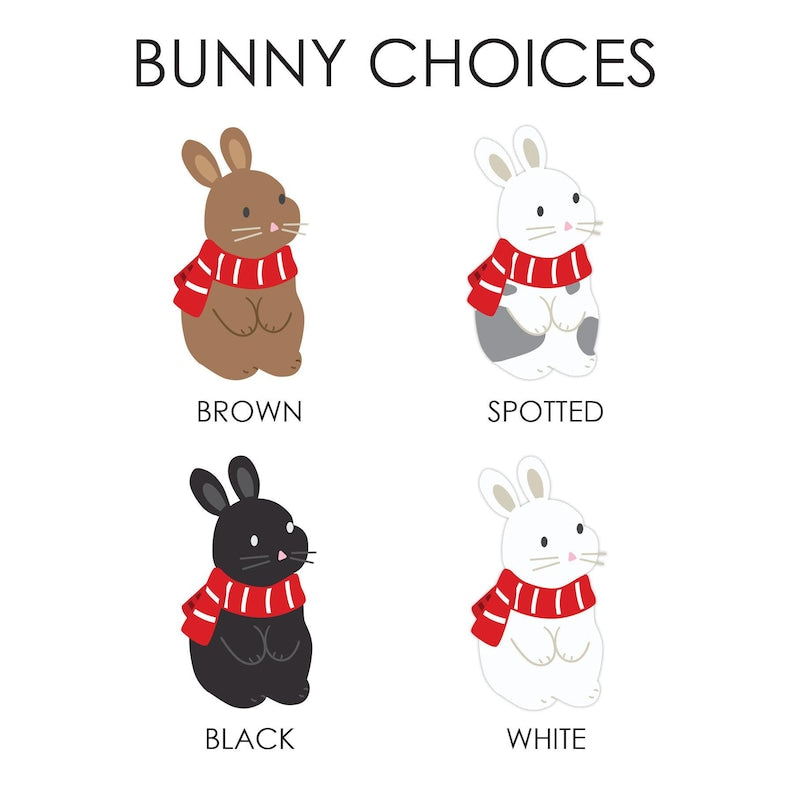 Personalized Bunny Christmas Stocking, Custom Rabbit Name Stocking, Kids Holiday Fireplace Decor, Cute Bunny Stocking, Bunny Lover Gift