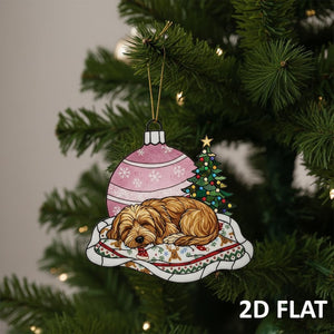 Cavapoo Sleeping Christmas Ornament, Dog Lover Gift, Cozy Holiday Tree Decoration, Cute Pet Keepsake, Personalized Dog Ornament