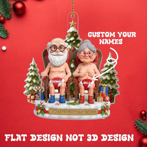 Personalized Funny Couple 2D Flat Ornament, Let s Grow Old Together Christmas Keepsake & Anniversary Gift, Holiday Gift, Husband Wife Gift