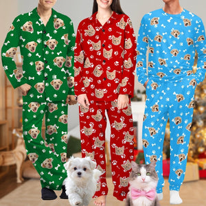 Custom Dog Face Pajamas: Personalized Pet Photo Pajama Set, Christmas pajama gifts