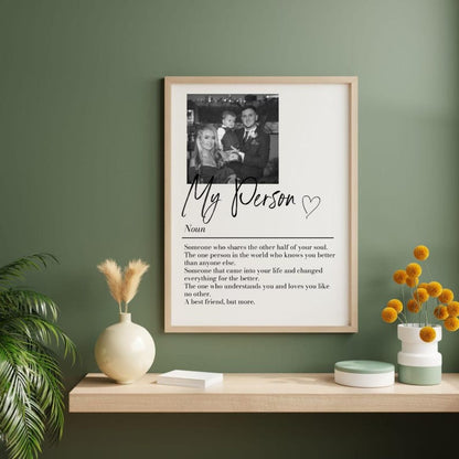 Personalised My Person Definition Print: Custom Photo Gift, Romantic Keepsake, Anniversary Boyfriend/Girlfriend Gift (No Frame)