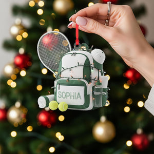 Custom Tennis Bag Ornament Name Sports Decor