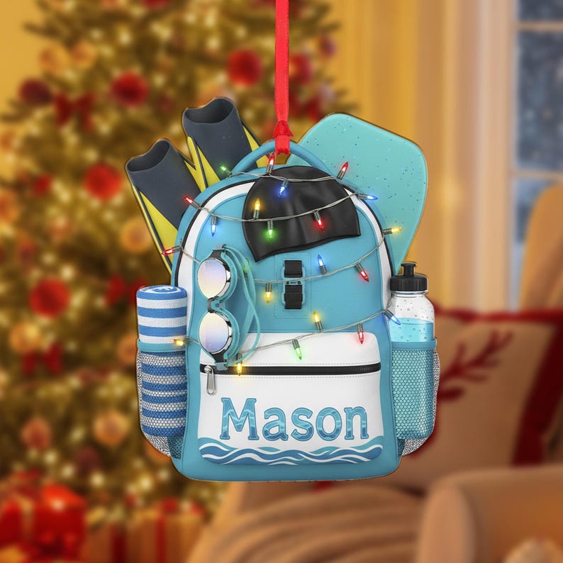 Personalized Acrylic Swim Ornament Name Beach Decor