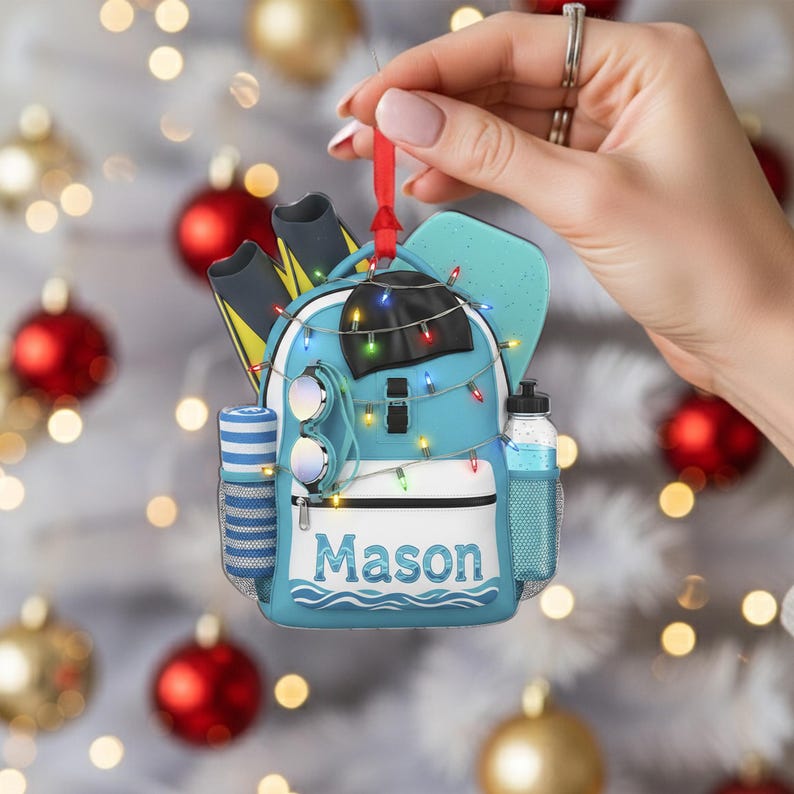 Personalized Acrylic Swim Ornament Name Beach Decor