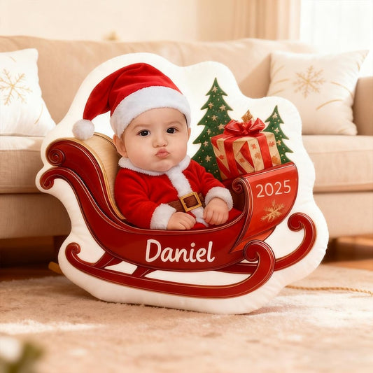 Custom Christmas Character Pillow with Name, Santa Elf Reindeer Gingerbread Plush Cushion, Personalized Xmas Gift for Children & Home Decor