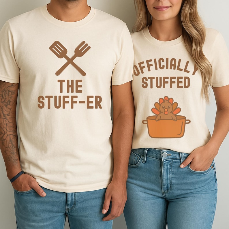 Thanksgiving Pregnancy Announcement Shirts: Funny Matching Couple Reveal Tees