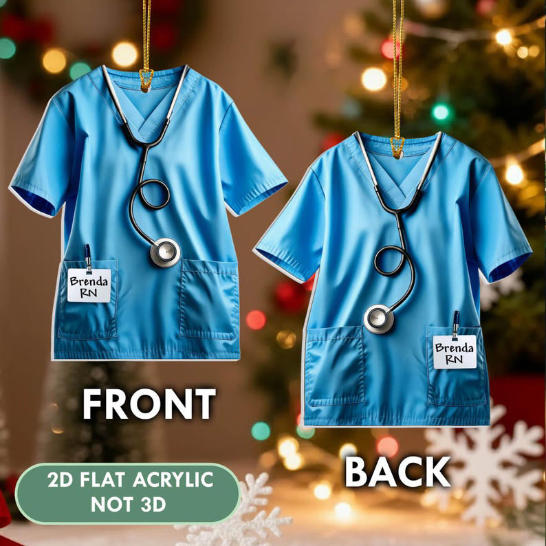 Scrubs Nurse Ornament, Nurse Ornament, Doctor Ornament, RN Student Gifts, New Nurse Gift, Gift for Nurse, Healthcare Worker, Medical Student