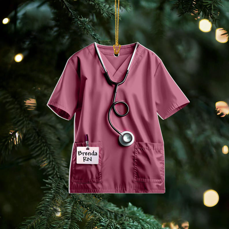 Scrubs Nurse Ornament, Nurse Ornament, Doctor Ornament, RN Student Gifts, New Nurse Gift, Gift for Nurse, Healthcare Worker, Medical Student