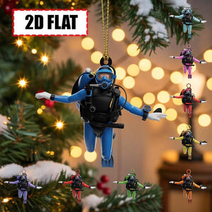 Ornament Acrylic Personalized Scuba Diver Ornament Christmas Tree Decoration with Custom Name, Diving Gear Suit Keepsake for Ocean Lovers
