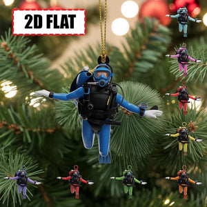 Ornament Acrylic Personalized Scuba Diver Ornament Christmas Tree Decoration with Custom Name, Diving Gear Suit Keepsake for Ocean Lovers