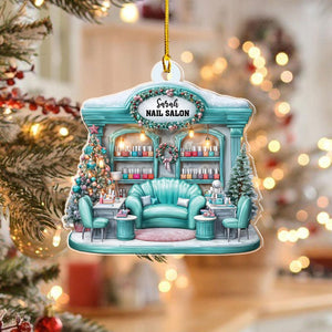 Personalized Nail Salon Ornament, Nail Polish Christmas Ornament, Gifts for Nail Technician, Beauty Ornaments for Women, Nail Tech Gifts, TT