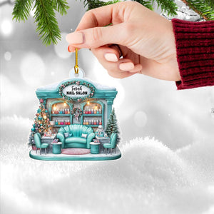 Personalized Nail Salon Ornament, Nail Polish Christmas Ornament, Gifts for Nail Technician, Beauty Ornaments for Women, Nail Tech Gifts, TT