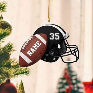 Personalized Football Helmet Ornament, Custom Name Football Player Gift, Team Player Christmas Ornament, Football Fan Gift