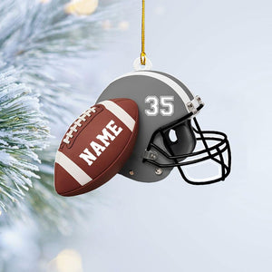 Personalized Football Helmet Ornament, Custom Name Football Player Gift, Team Player Christmas Ornament, Football Fan Gift
