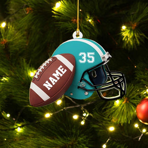 Personalized Football Helmet Ornament, Custom Name Football Player Gift, Team Player Christmas Ornament, Football Fan Gift
