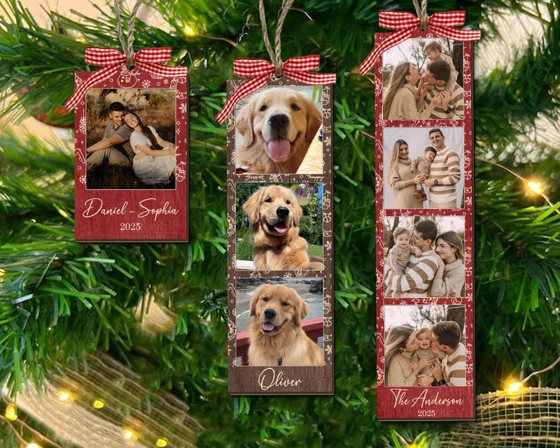 Custom Photo Strip Christmas Ornament: Personalized Family Keepsake Custom Family Photo Christmas Ornament, Besties Xmas Gift, Pet 1st Christmas Keepsake, Picture Keepsake