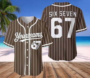 6 7 Baseball Jersey, Funny Halloween costume for kids or parents, great for teachers, six seven Tiktok trend, Meme shirt, Funny Jersey
