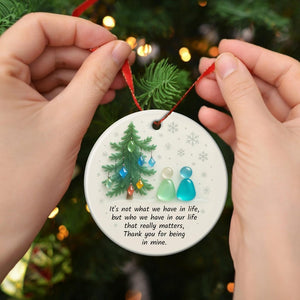 Sea Glass 2D Effect Print Ornament, Timeless Friendship Keepsake, Friends Christmas Gift, Best Friends Ornament, Sea Glass Art BFF Ornament