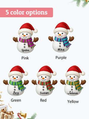 Personalized Snowman Christmas Ornaments, Custom Name Snowman Decor, Customizable Snowman Christmas Tree Decorations, Christmas, Family, Kid