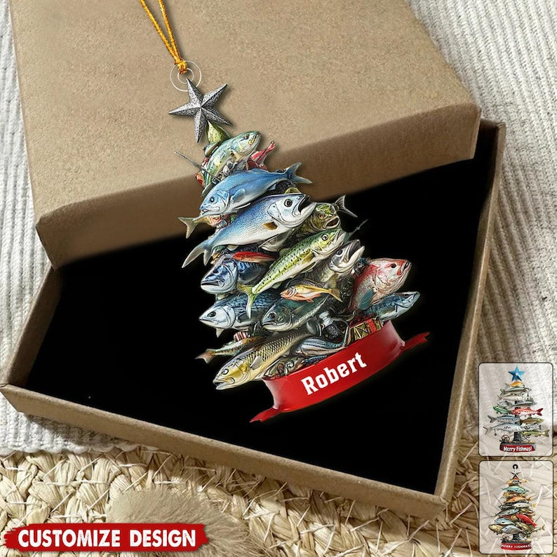 Personalized Fishing Christmas Ornament: Acrylic Keepsake Gift