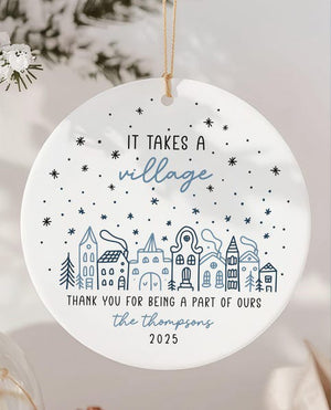 It Takes a Village Personalized Thank You Ornament Custom Thank You Gifts for Teacher Appreciation Gift for Nanny Caregiver Gift Babysitter