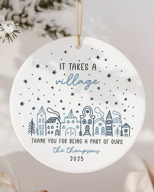 It Takes a Village Personalized Thank You Ornament Custom Thank You Gifts for Teacher Appreciation Gift for Nanny Caregiver Gift Babysitter